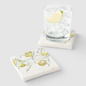 Waterverf Citrus Fruit Clementine Cutie Stenen Onderzetter (Zijkant)