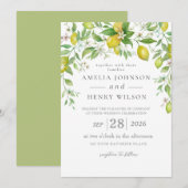 Waterverf Citrus Fruit Huwelijksuitnodiging Kaart (Voorkant / Achterkant)