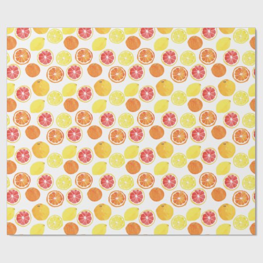 Waterverf Citrus Fruit Pattern Cadeaupapier (Vlak)