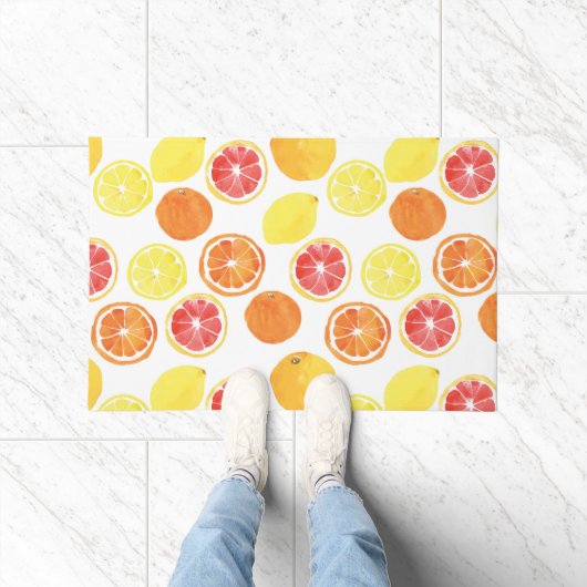 Waterverf Citrus Fruit Pattern Deurmat (Binnen)