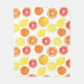 Waterverf Citrus Fruit Pattern Fleece Deken (Voorkant)