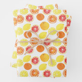 Waterverf Citrus Fruit Pattern Inpakpapier Vel (In situ)
