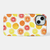 Waterverf Citrus Fruit Pattern iPhone 15 Case (Achterkant horizontaal)