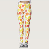 Waterverf Citrus Fruit Pattern Leggings (Voorkant)