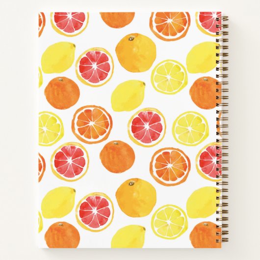 Waterverf Citrus Fruit Pattern Notitieboek (Achterkant)