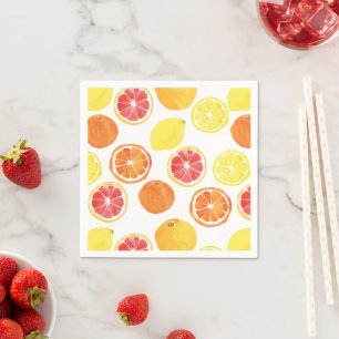 Waterverf Citrus Fruit Pattern Servet
