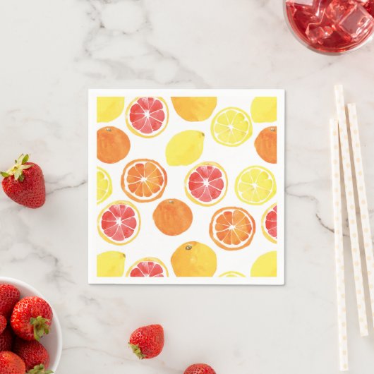 Waterverf Citrus Fruit Pattern Servet (Insitu)