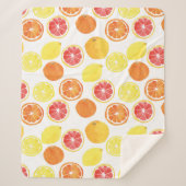 Waterverf Citrus Fruit Pattern Sherpa Deken (Voorkant)