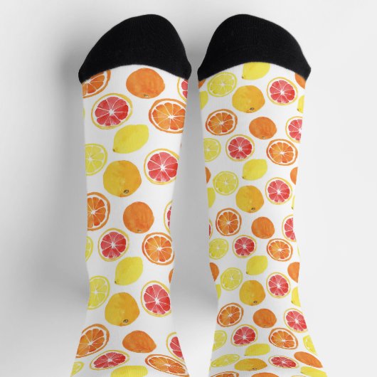 Waterverf Citrus Fruit Pattern Sokken (Top)
