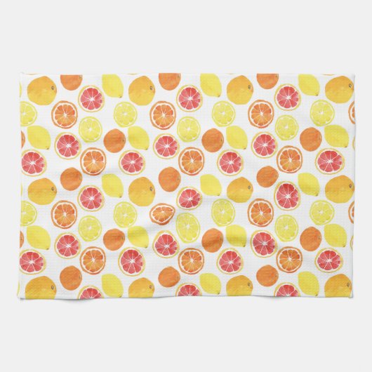 Waterverf Citrus Fruit Pattern Theedoek (Horizontaal)