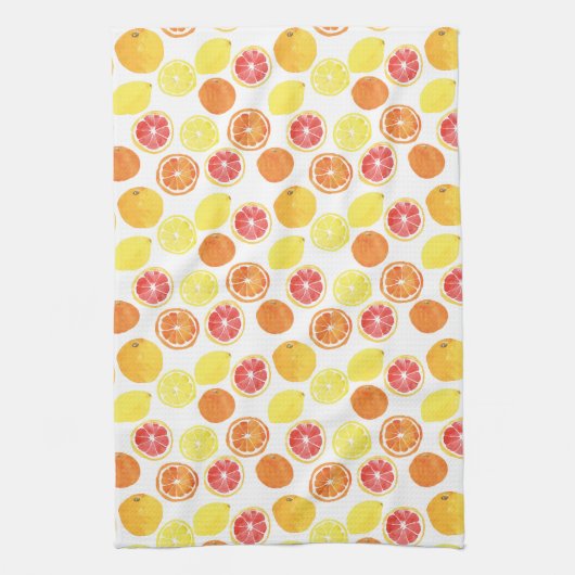 Waterverf Citrus Fruit Pattern Theedoek (Verticaal)