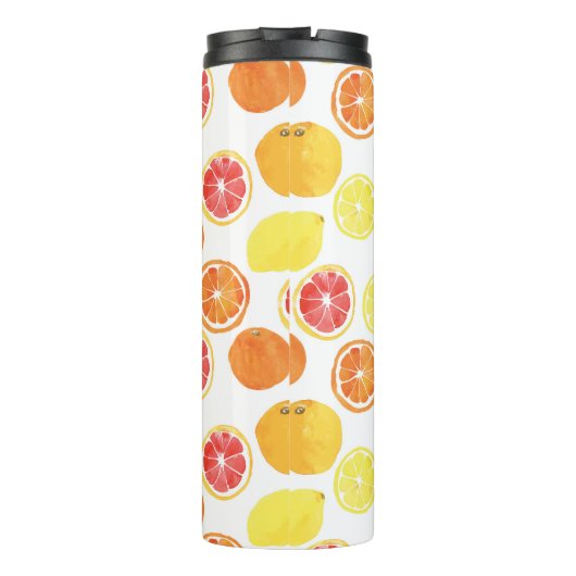 Waterverf Citrus Fruit Pattern Thermosbeker (Achterkant)