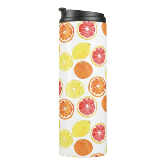 Waterverf Citrus Fruit Pattern Thermosbeker (Geroteerd rechts)