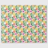 Waterverf Citrus fruits botanisch patroon Cadeaupapier (Vlak)