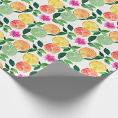Waterverf Citrus fruits botanisch patroon Cadeaupapier (Hoek)