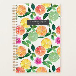 Waterverf Citrus fruits botanisch patroon Planner
