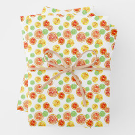 Waterverf Citrus Fun Hand-geïllustreerde Citroen L Inpakpapier Vel