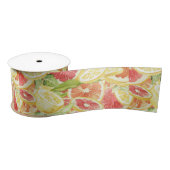 Waterverf Citrus Grapefruit Lemon en Oranje exotis Satijnen Lint (Spoel)