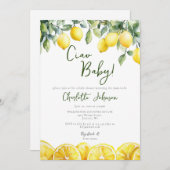 Waterverf Citrus Italiaans Baby shower Kaart (Voorkant / Achterkant)