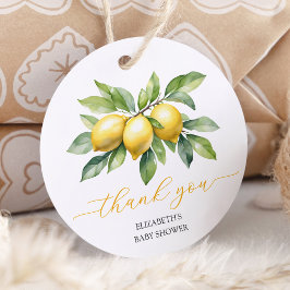 Waterverf Citrus Lemon Baby shower Bedankjes Labels