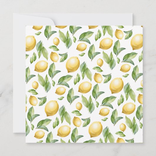 Waterverf Citrus Lemon Baby shower Bedankkaart (Achterkant)