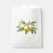 Waterverf Citrus Lemon Baby shower Bedankzakje (Voorkant)