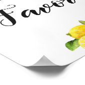 Waterverf Citrus Lemon Baby shower Favors Sign Poster (Hoek)
