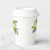 Waterverf Citrus Lemon Baby shower Papieren Bekers (Rechts)