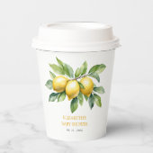 Waterverf Citrus Lemon Baby shower Papieren Bekers (Voorkant)