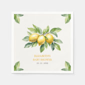 Waterverf Citrus Lemon Baby shower Servet (Voorkant)