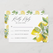 Waterverf Citrus Lemon Bruiloft RSVP (Voorkant / Achterkant)