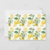 Waterverf Citrus Lemon Bruiloft RSVP Kaartje (Achterkant)