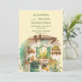 Waterverf Citrus Lemon Destination Wedding Kaart (Staand voorkant)