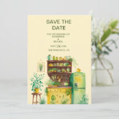 Waterverf Citrus Lemon Destination Wedding Save T The Date (Staand voorkant)