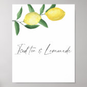 Waterverf Citrus Lemon - ijsthee en limonade Poster (Voorkant)