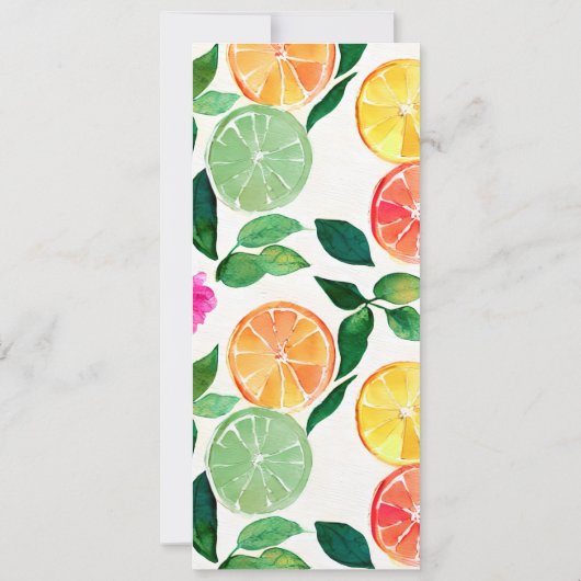 Waterverf Citrus Lemon Limoen Bloemen Generieke Pa Kaart (Achterkant)