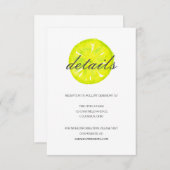 Waterverf Citrus/Lemon Wedding Details Kaart (Voorkant / Achterkant)