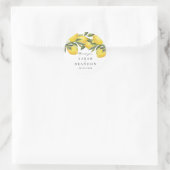 Waterverf Citrus Lemon Zomer Bruiloft Ronde Sticker (Tas)