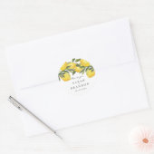 Waterverf Citrus Lemon Zomer Bruiloft Ronde Sticker (Envelop)