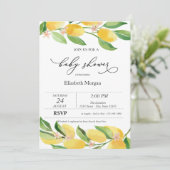 Waterverf Citrus Lemons Baby shower Kaart (Staand voorkant)