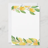 Waterverf Citrus Lemons Baby shower Kaart (Achterkant)