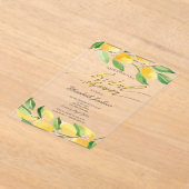 Waterverf Citrus Lemons Vrijgezellenfeest Acryl Uitnodigingen (Laagn)