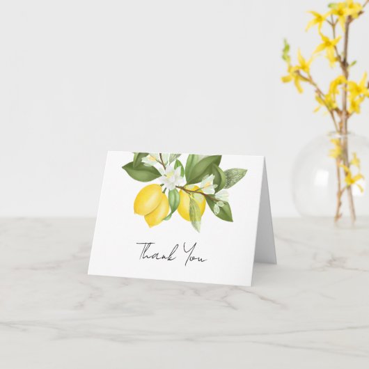 Waterverf Citrus Lemons Vrijgezellenfeest Hartelij Kaart (Gele Bloem)