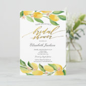 Waterverf Citrus Lemons Vrijgezellenfeest Kaart (Staand voorkant)