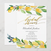 Waterverf Citrus Lemons Vrijgezellenfeest Kaart (Voorkant / Achterkant)