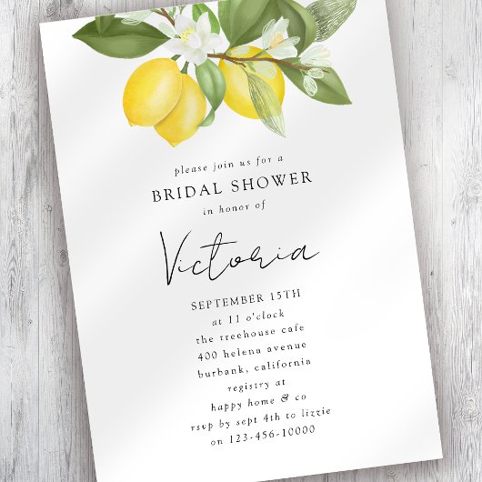 Waterverf Citrus Lemons Vrijgezellenfeest Kaart