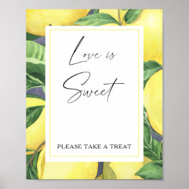 Waterverf citrus - liefde is zoet neem een traktat poster