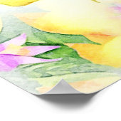 Waterverf Citrus limon Fruit Kitchen Poster (Hoek)