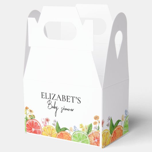 Waterverf Citrus Little Cutie Baby shower Bedankdoosjes (Geopend)