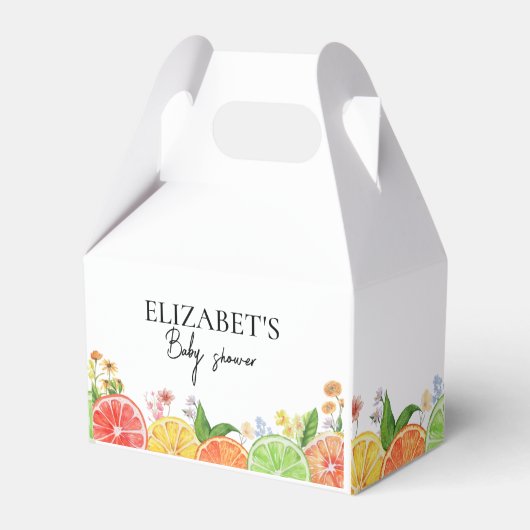 Waterverf Citrus Little Cutie Baby shower Bedankdoosjes (Voorkant Zijde)